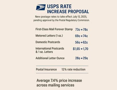 USPS Proposes New Postage Rates for July 2025
