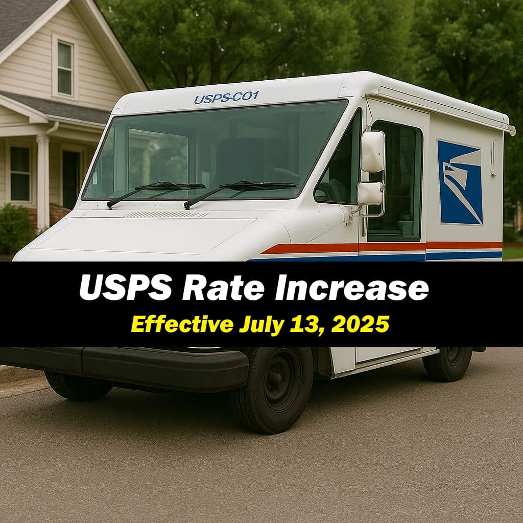 USPS Rate Increases Take Effect July 13, 2025