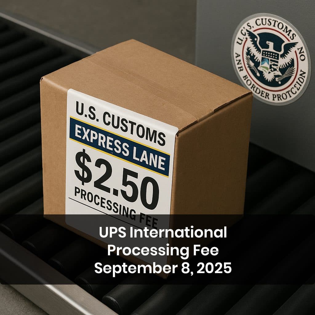 UPS International Processing Fee – September 8, 2025